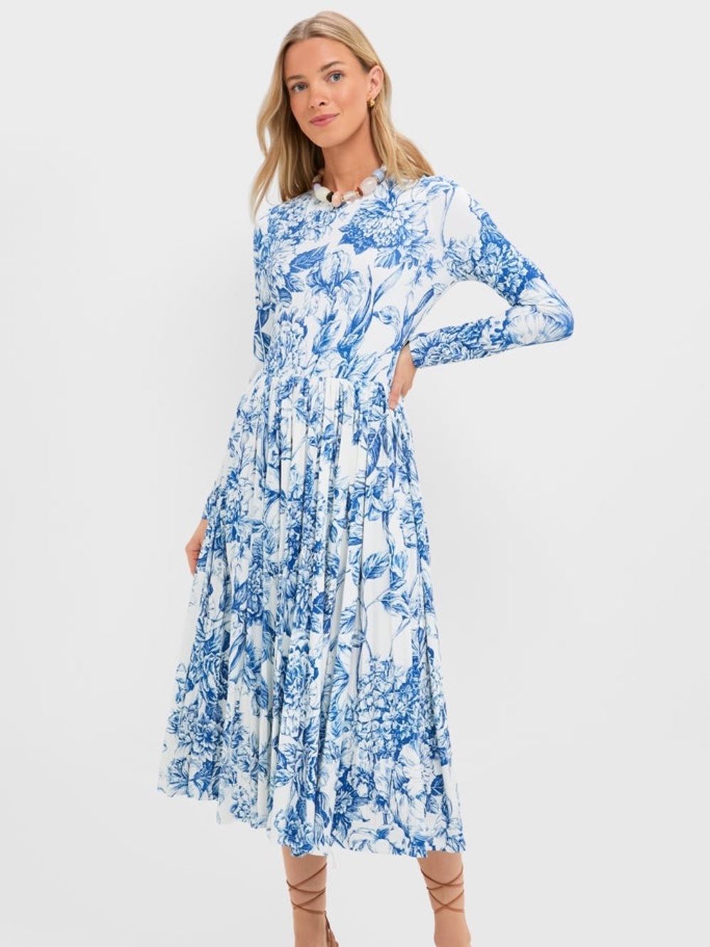 Tuckernuck Dresses | Hyachinth House Blue Floral Jersey Pemberton Midi Dress